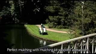 Etesia Bahia M2E battery powered ride on mower can also mulch [upl. by Karilynn]