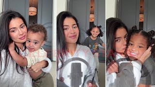 Kylie Jenners Son amp Daughter Stormi and Aire Rare Appearance in Kylies NEW video [upl. by Alliscirp]