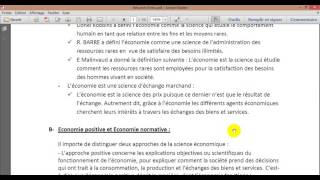 Introduction à léconomie S1 Partie 1 [upl. by Lon]