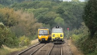 Extreamly Rare  TWO Freight Trains Run Parallel With Passenger Train  Keynsham 150924 [upl. by Rayshell]