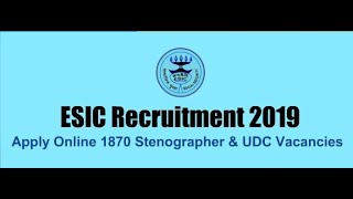 ESIC new vacancy stenographernotification [upl. by Milinda]