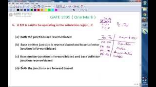 GATE 1995 ECE Operating regions of Transistor saturation active and cutoff regions [upl. by Reckford]