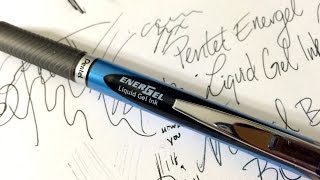 EnerGel Needle Tip 05 mm Ball by Pentel Demonstration Review [upl. by Elleimac]