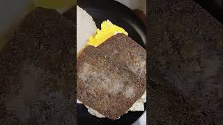 breakfast for dinner scrapple fried eggs cheese fried eggs [upl. by Yengac]