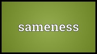 Sameness Meaning [upl. by Athene]