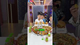 Guess 3 Country By Single Alphabet 😱🤯 And Eat Unlimited Pizza Burger Rolls🤩 P2  shorts funny [upl. by Itsirhc]