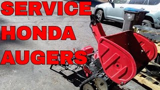 HOW TO SERVICE Honda Snowblower Augers [upl. by Ahsekin]