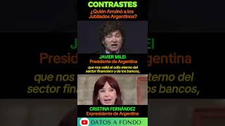 Argentina Milei y Cristina Fernandez Jubilados kirchnerismo shorts milei DatosArg javiermilei [upl. by Aerdnna473]