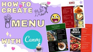 Créateur de Menu de Restaurant gratuit simple amp rapide avec CANVA [upl. by Lihka746]