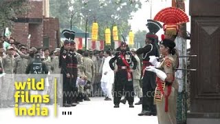 High end competition between Pakistan amp India at Wagah Border [upl. by Fortier]