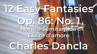 Charles Dancla 12 Easy Fantasies Op 86 No 1 NormaSemiramide  Elisire damore [upl. by Aihseyt]