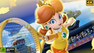 Daisy Rosalina Vs Diddy Kong Yoshi  Mario Tennis Aces ⁴ᴷ Switch [upl. by Esiuol]