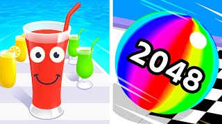 Juice Run vs Ball Run 2048☀️🌤️🌞🌝Walkthrough Max Gameplay QQ7744 [upl. by Aneert]