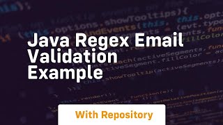 java regex email validation example [upl. by Nayrbo]