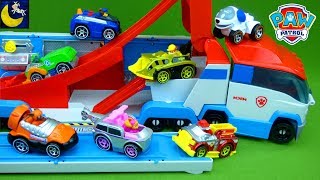 Paw Patrol Diecast Cars Toys Collection NEW Transforming Paw Patroller Bus Marshall Fire Truck Toys [upl. by Ynaffit]