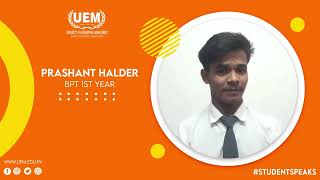 StudentSpeaks  Prashant Halder  UEM Jaipur [upl. by Notliw28]