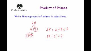 Product of Primes  Corbettmaths [upl. by Iur]