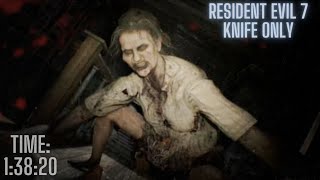 WR RE7 Knife Only Speedrun  Time 13820 [upl. by Doykos537]