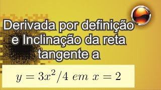 Inclinação da reta tangente  y3x²4 em x2  por definição [upl. by Sdlonyer727]