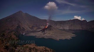 Rinjani Volcano in eruption [upl. by Ilaw]