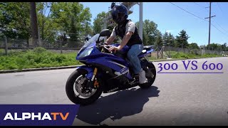 300cc vs 600cc FIRST BIKE [upl. by Nettle]