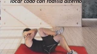 Ejercicios abdominales  Tocar codo con rodilla alterno [upl. by Akema291]