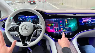 2023 NEW AUTONOMOUS Mercedes DRIVE Level 3 Autonomous EQS POV Drive Interior Ambiente Review [upl. by Jim767]