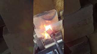 30 layer damascus billets in the forge forging blacksmith [upl. by Nannoc393]