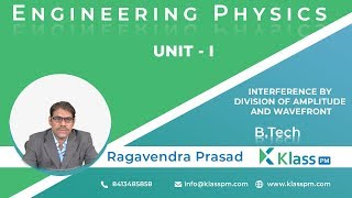 Interference By Division Of Amplitude And Wavefront in Engineering physics by klasspm [upl. by Schwing]