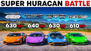 FH5  Huracan STO VS Huracan Performante VS Huracan EVO VS Huracan  Ultimate Huracan Battle [upl. by Nnyroc]