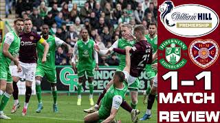 RELEGATION BATTLE HIBERNIAN 11 HEARTS  SCOTTISH PREMIERSHIP  MATCH REVIEW [upl. by Ahsikam]