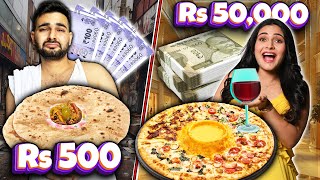 Living on Rs 500 vs Rs 50000 For 24 Hours  😱 [upl. by Nomla]