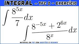 Exercícios de integração imediata Questões 32 a 33  Cálculo Integral [upl. by Nostrebor]