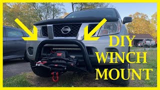 DIY Front Reciever Winch Mount with Bull Bar  Nissan Frontier [upl. by Grodin]