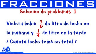 Solución de problemas con fracciones  Ejemplo 1 [upl. by Given943]