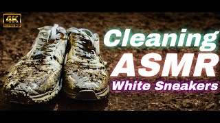 How to clean white sneakers  ASMR Shoe shine [upl. by Ishmael205]