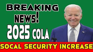 BREAKING OFFICIAL 2025 Social Security COLA RELEASED [upl. by Amiel]