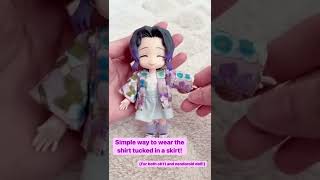 Nendoroid Doll Clothes Tutorial How to wear skirts Shorts [upl. by Holmun876]