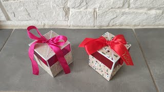 Tuto boîte pour petits cadeaux ou chocolat sans dies papier action [upl. by Romo]