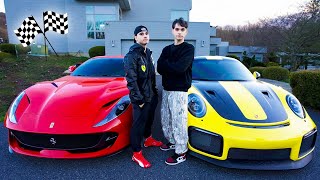 WE RACED FOR 10000 Ferrari 812 Superfast vs Porsche GT2 RS [upl. by Aileve]