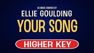 Ellie Goulding  Your Song  Karaoke Higher Key [upl. by Burnett197]