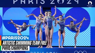 Artistic Swimming Team Free Routine  Paris Champions [upl. by Dobrinsky220]