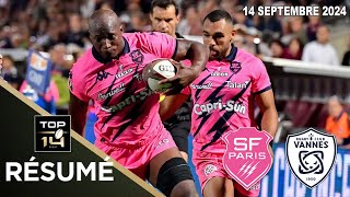 TOP 14  J2  Résumé 1ère moitié Stade Français Paris vs RC Vannes  Saison 20242025 [upl. by Rena]