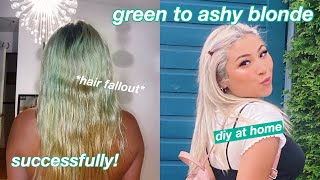 green to ashy blonde hair at homeme being annoying for 10 mins straight [upl. by Adnalue303]