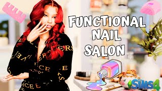 BEST NAIL TECH CAREER EVER💅🏾 FUNCTIONAL NAIL SALON THE SIMS 4 MOD REVIEW [upl. by Laure]