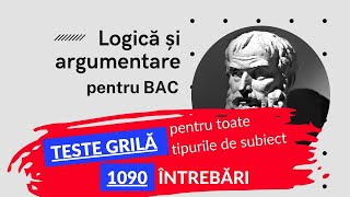 TESTE GRILA  teorie Curs Logica si argumentare pentru BAC [upl. by Enyaw]