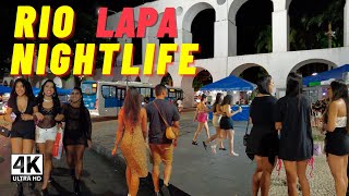 🇧🇷 SAMBA AND PARTY IN LAPA RIO DE JANEIRO  4K ⁶⁰ BRAZIL [upl. by Dripps131]