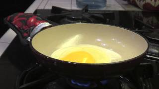 How To Fry Eggs using an Enameled Skillet Le Creuset  Cast Iron Cooking [upl. by Shepherd]