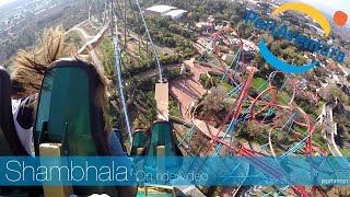 Port Aventura Spain  Shambhala right side POV roller coaster on ride video [upl. by Retepnhoj621]