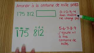 Mathématique  arrondir à la centaine de mille près en regardant le chiffre à droite [upl. by Isac]